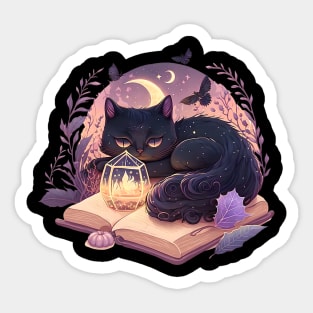 Black Cat Witchy Spooky Halloween Magic Aesthetic Sticker